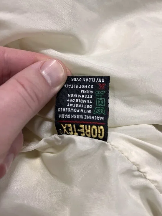 Men’s Size Large Tourney Gore Tex Jacket Windbreaker Color Block Blue Tan - Picture 11 of 14